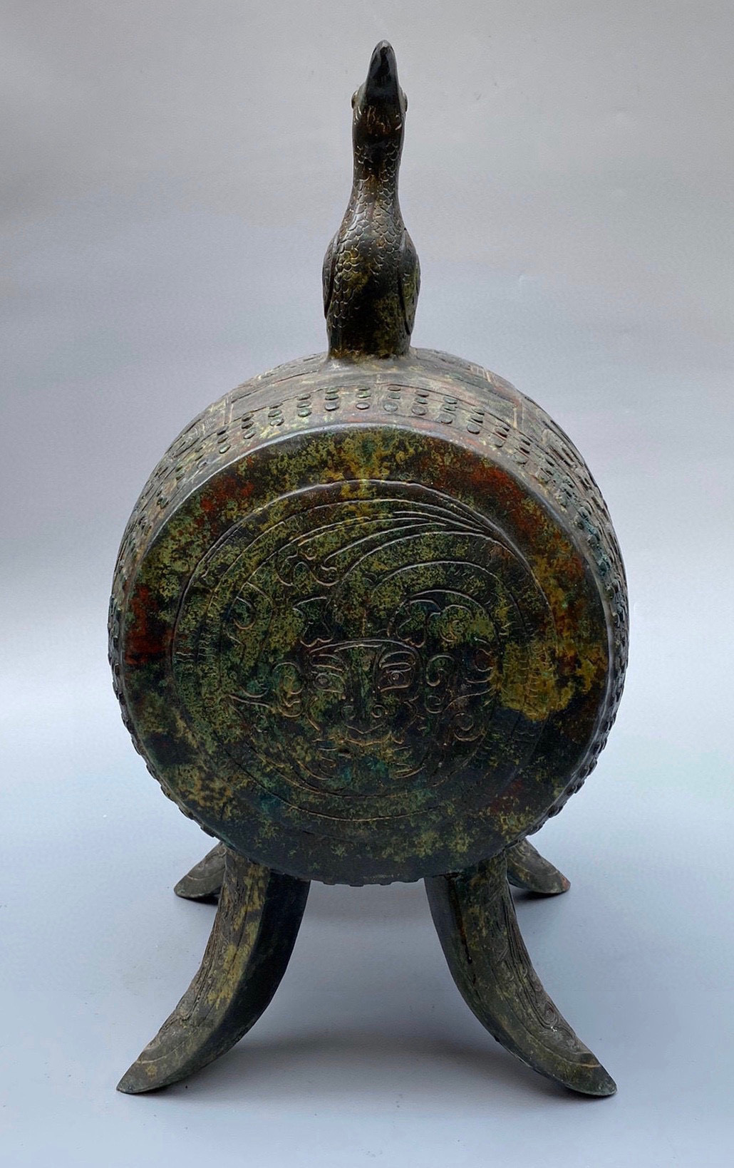 Han Dynasty Bronze Double Bird Drum