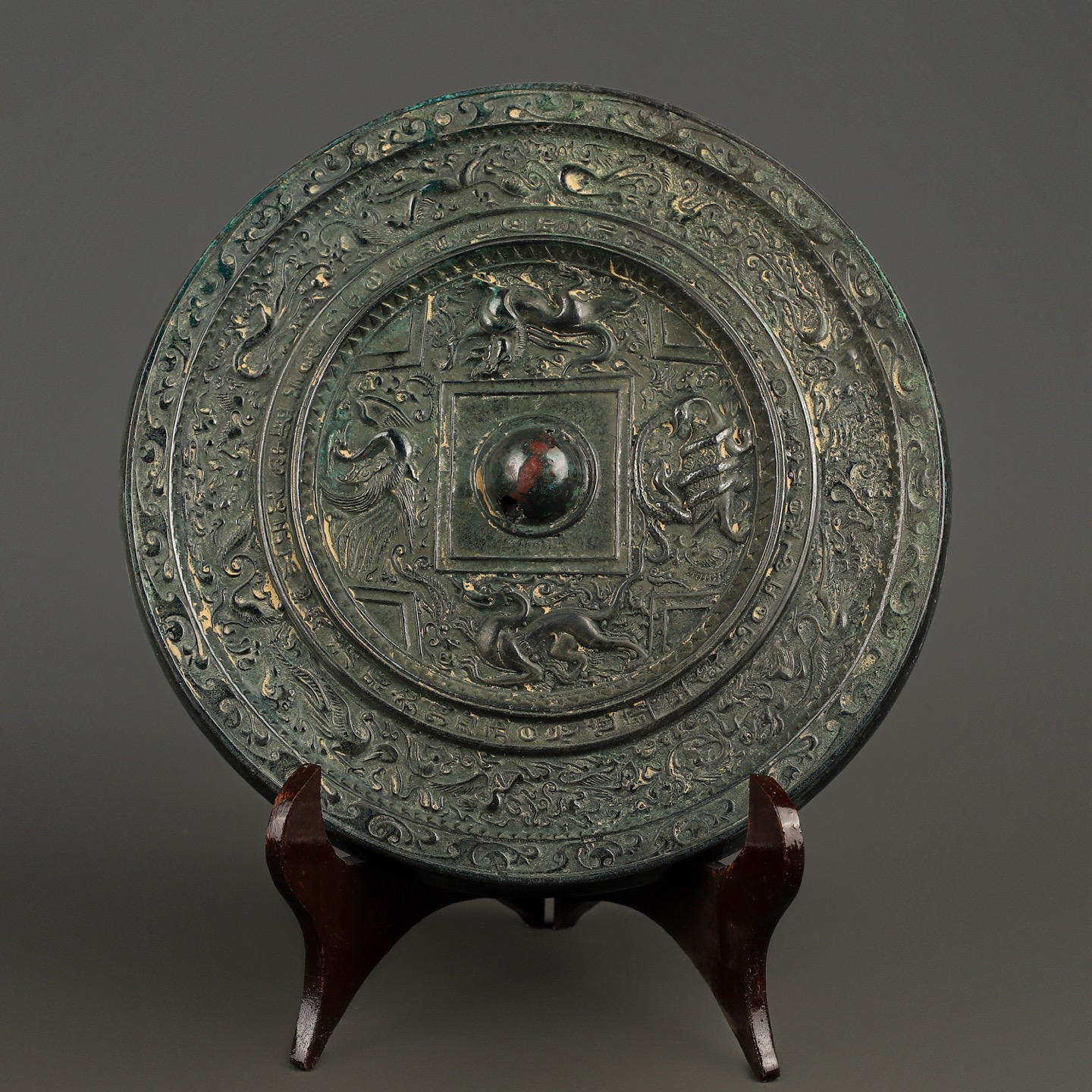 Han Dynasty Bronze Four Gods and Twelve Zodiac Mirrors