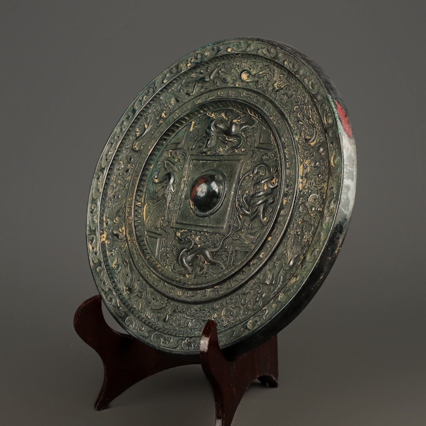 Han Dynasty Bronze Four Gods and Twelve Zodiac Mirrors