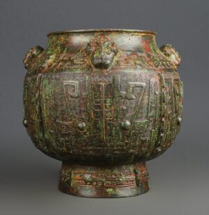 Zhou Dynasty Bronze four goat round lei