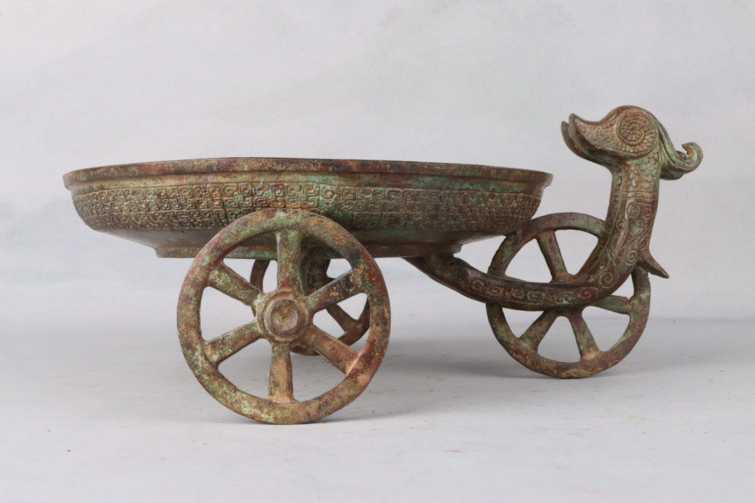 Han Dynasty Bronze Phoenix Bird Wheel Disk