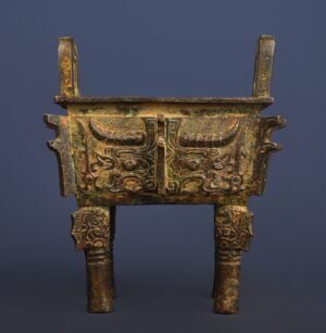 Zhou Dynasty Bronze animal faced square tripod