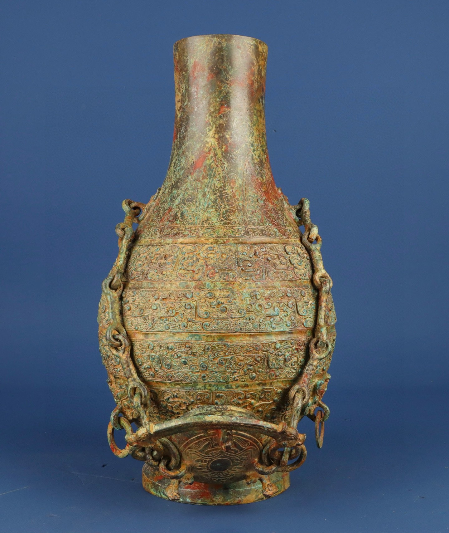 Zhou Dynasty Bronze chain bottle