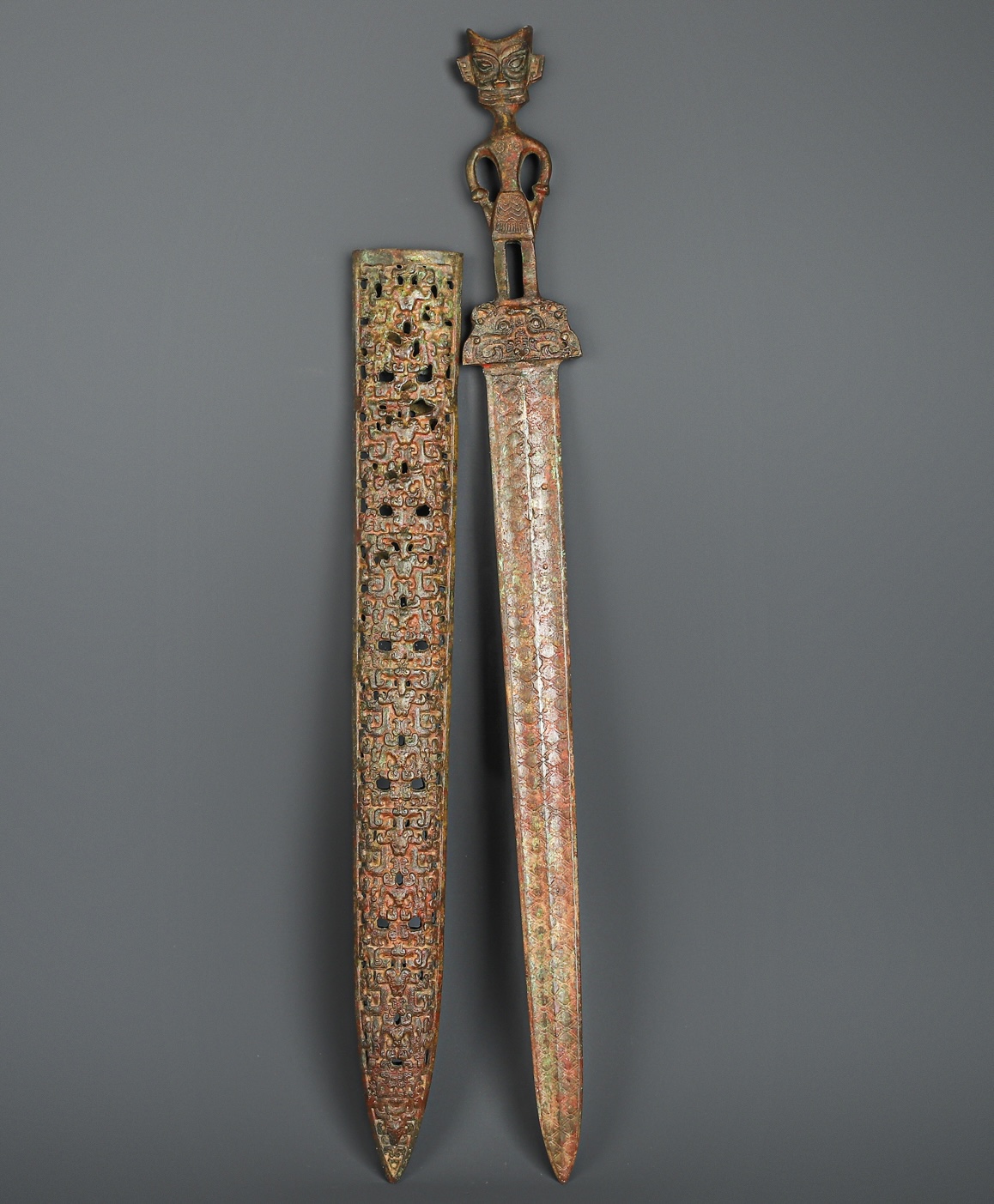 Han Dynasty Bronze Sanxingdui Inscribed Sword