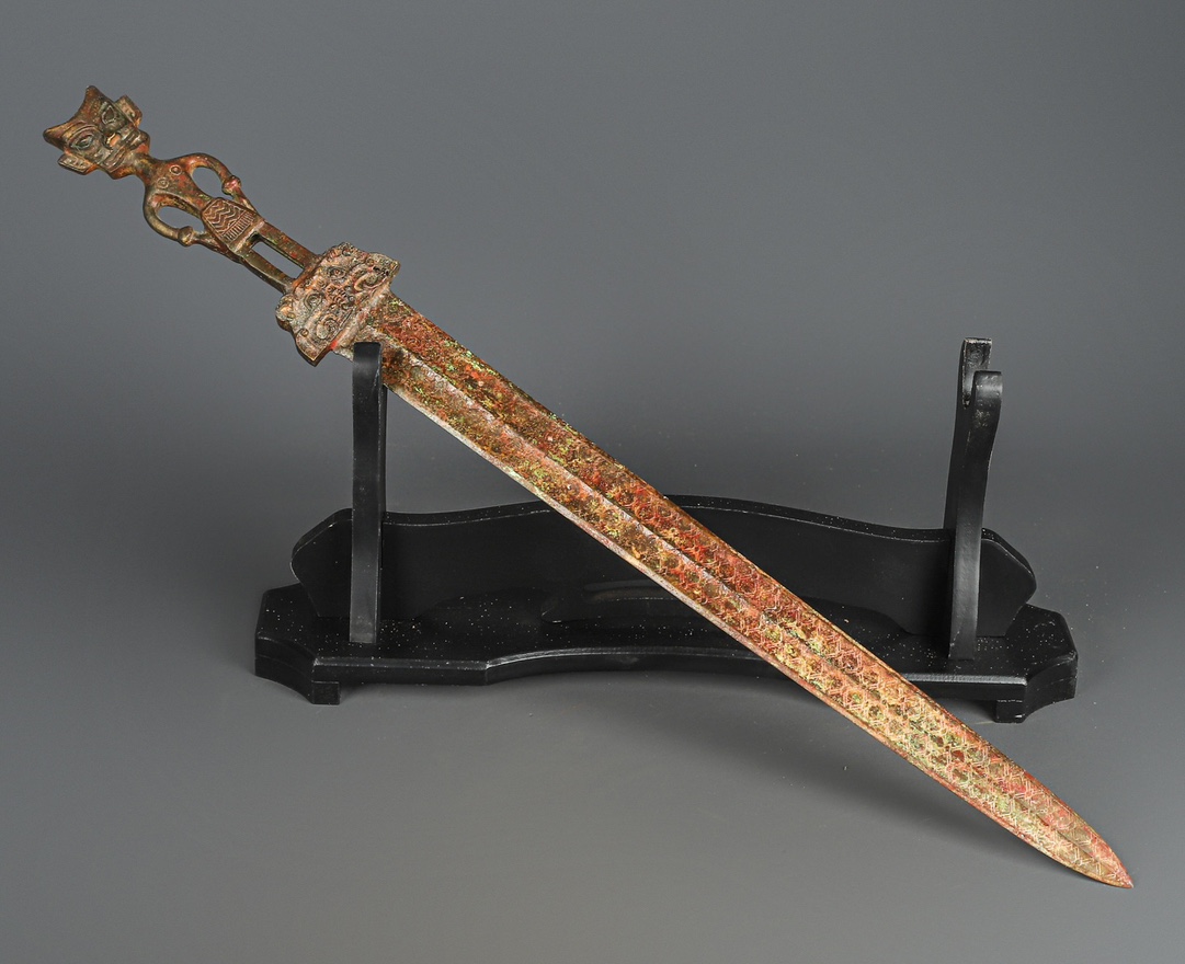 Han Dynasty Bronze Sanxingdui Inscribed Sword