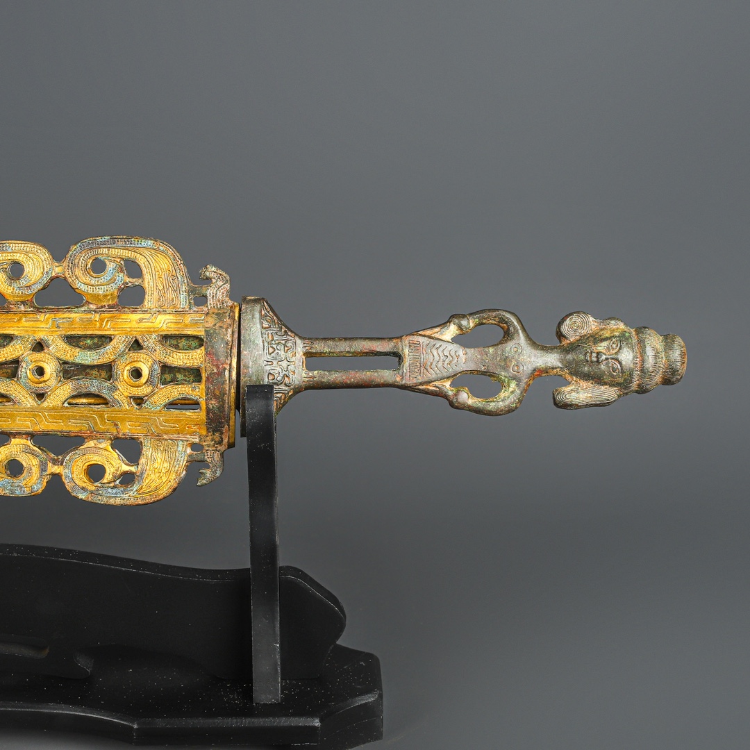 Han Dynasty Bronze and gold inscribed sword