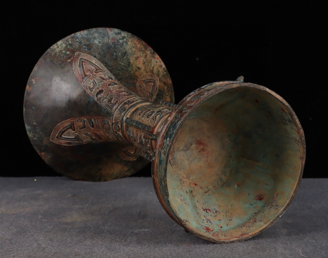 Zhou Dynasty Bronze Flower Goblet