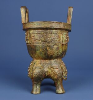 Zhou Dynasty Bronze animal faced mortar