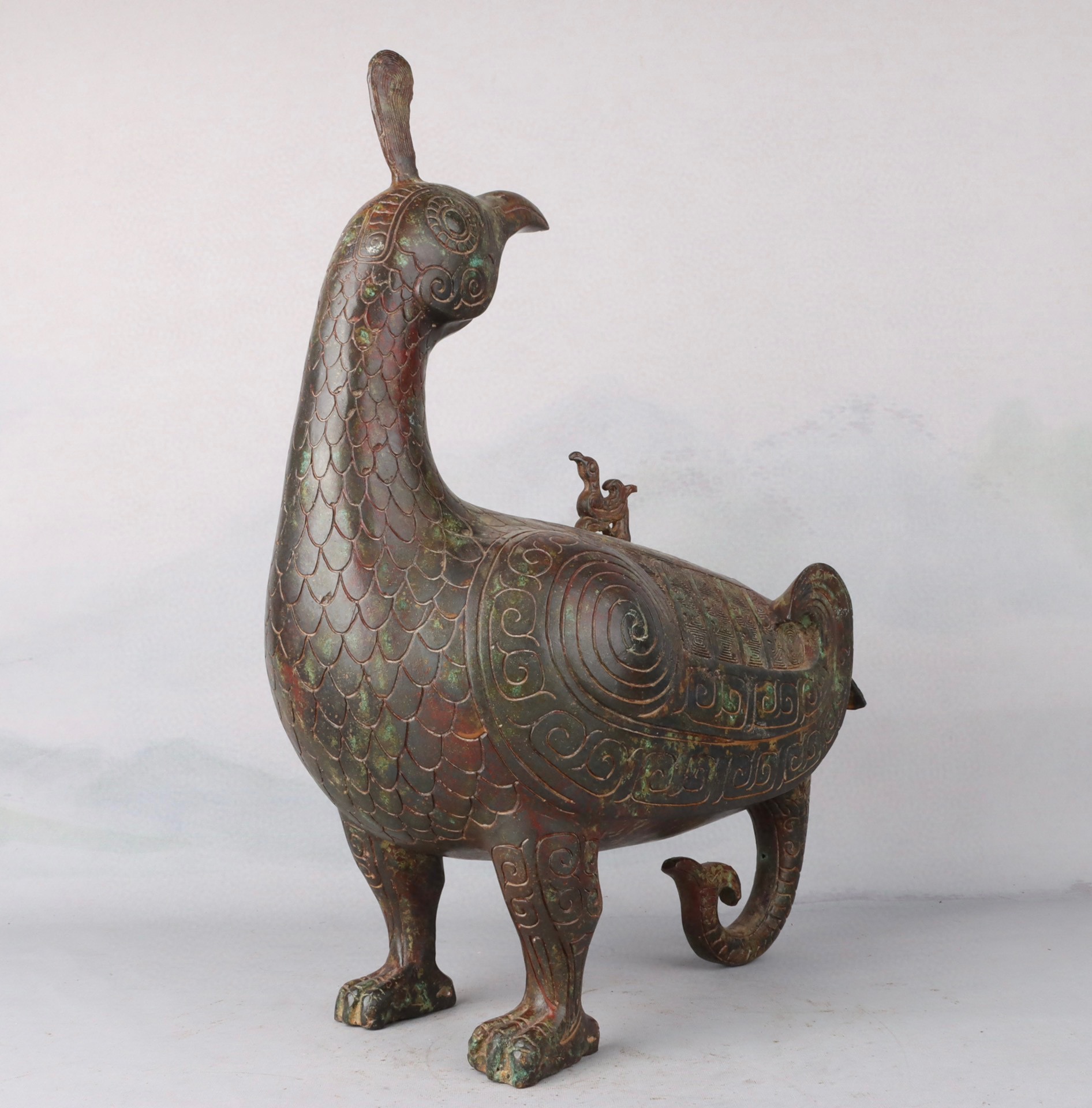 Zhou Dynasty Bronze Jin Migratory Bird Statue