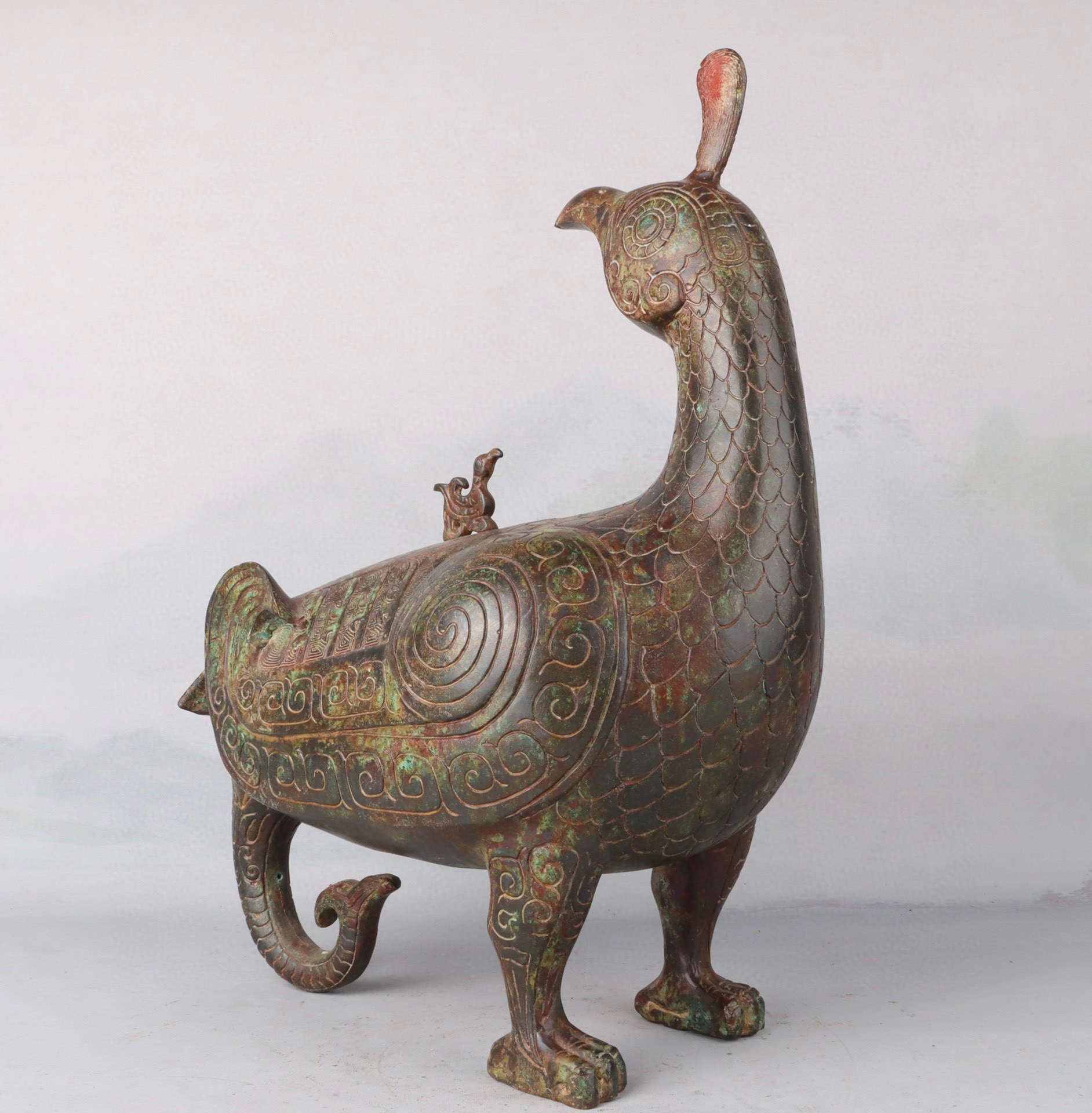 Zhou Dynasty Bronze Jin Migratory Bird Statue