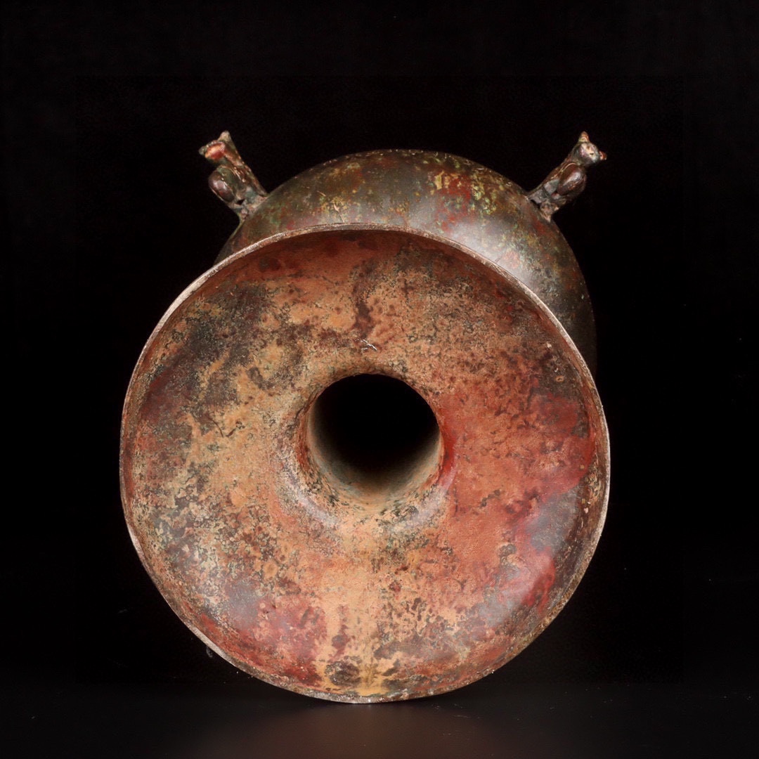 Han Dynasty Bronze Bean with Four Dragons Inscription