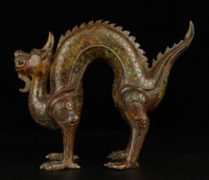 Han Dynasty Bronze Curved Dragon