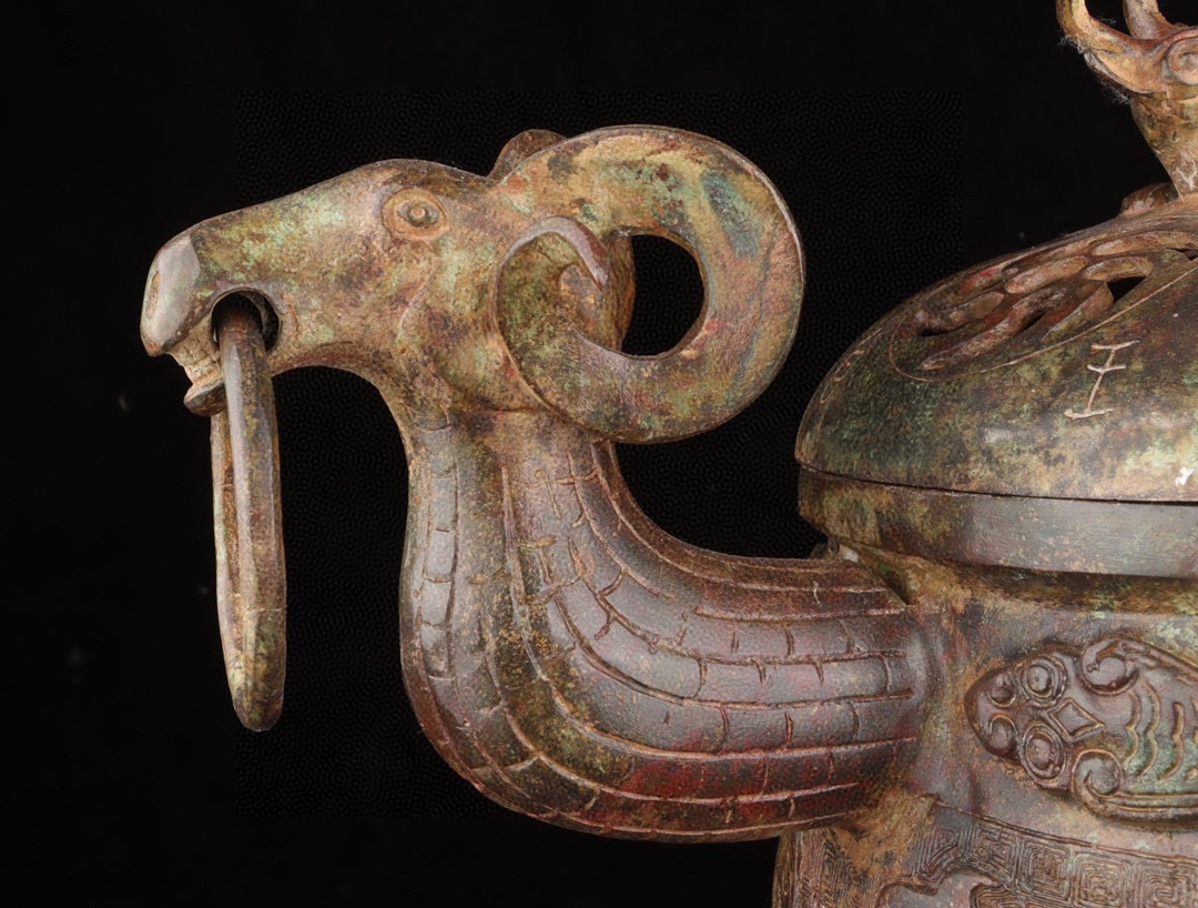 Han Dynasty Bronze Double Sheep Foot Furnace