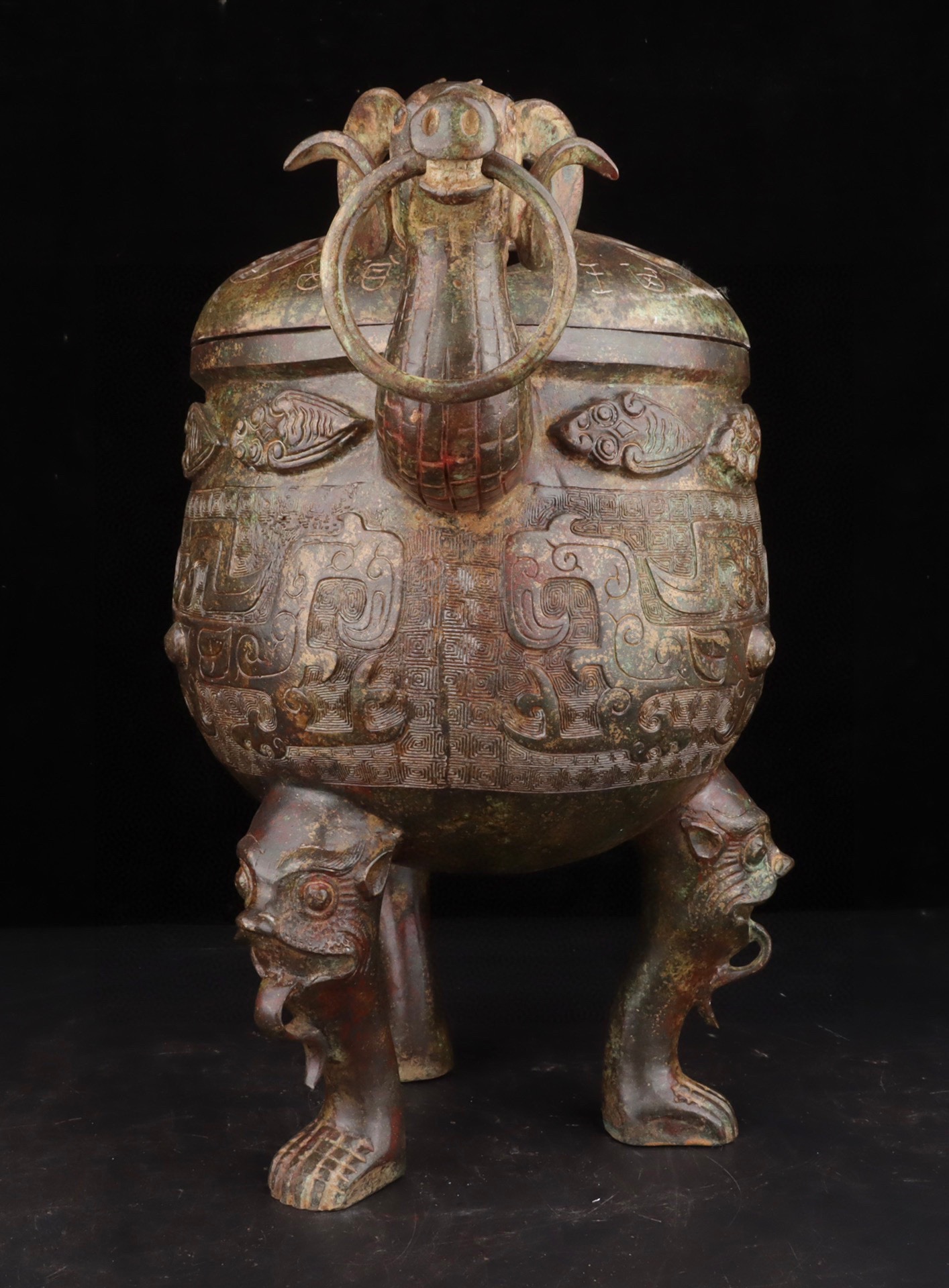 Han Dynasty Bronze Double Sheep Foot Furnace