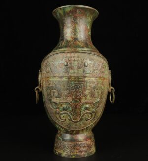 Zhou Dynasty Bronze animal mask bottle