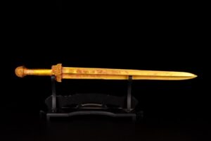 Han Dynasty gilt bronze sword with inscriptions