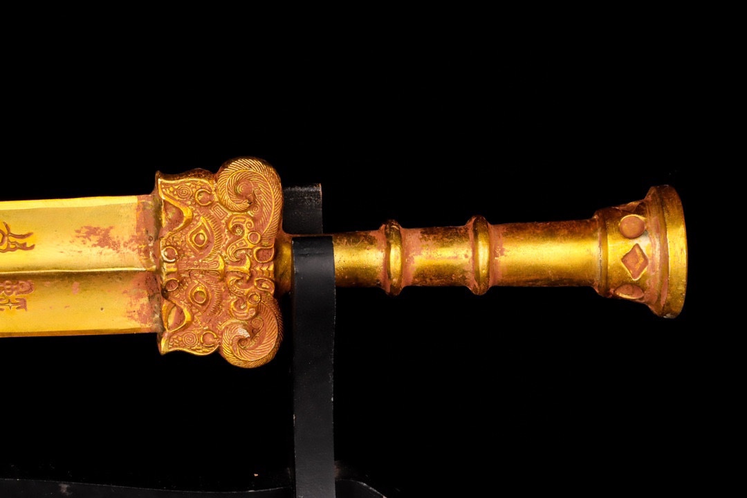 Han Dynasty gilt bronze sword with inscriptions
