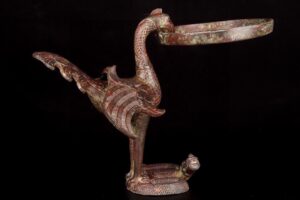Han Dynasty Bronze bird lamp plate