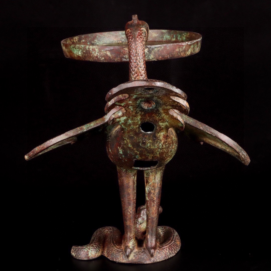 Han Dynasty Bronze bird lamp plate