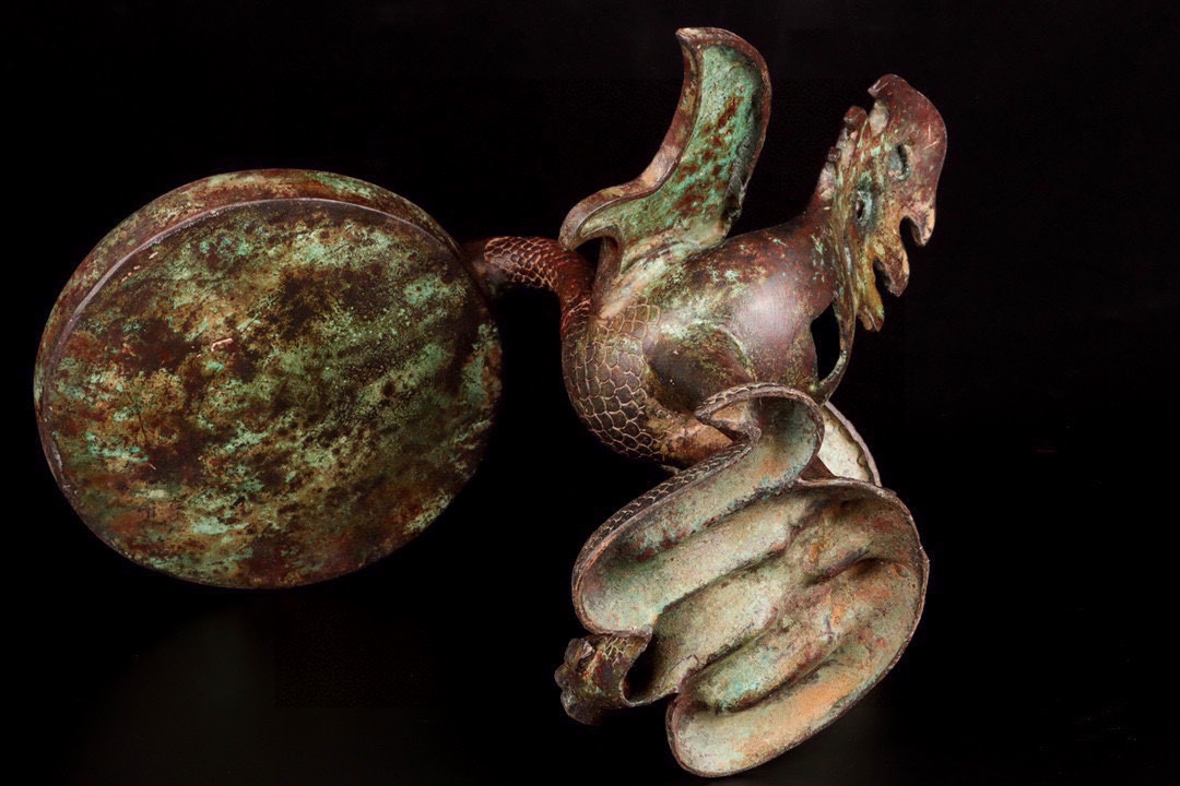 Han Dynasty Bronze bird lamp plate