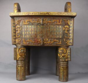 Zhou DynastyBronze and Gold Simuwu Ding