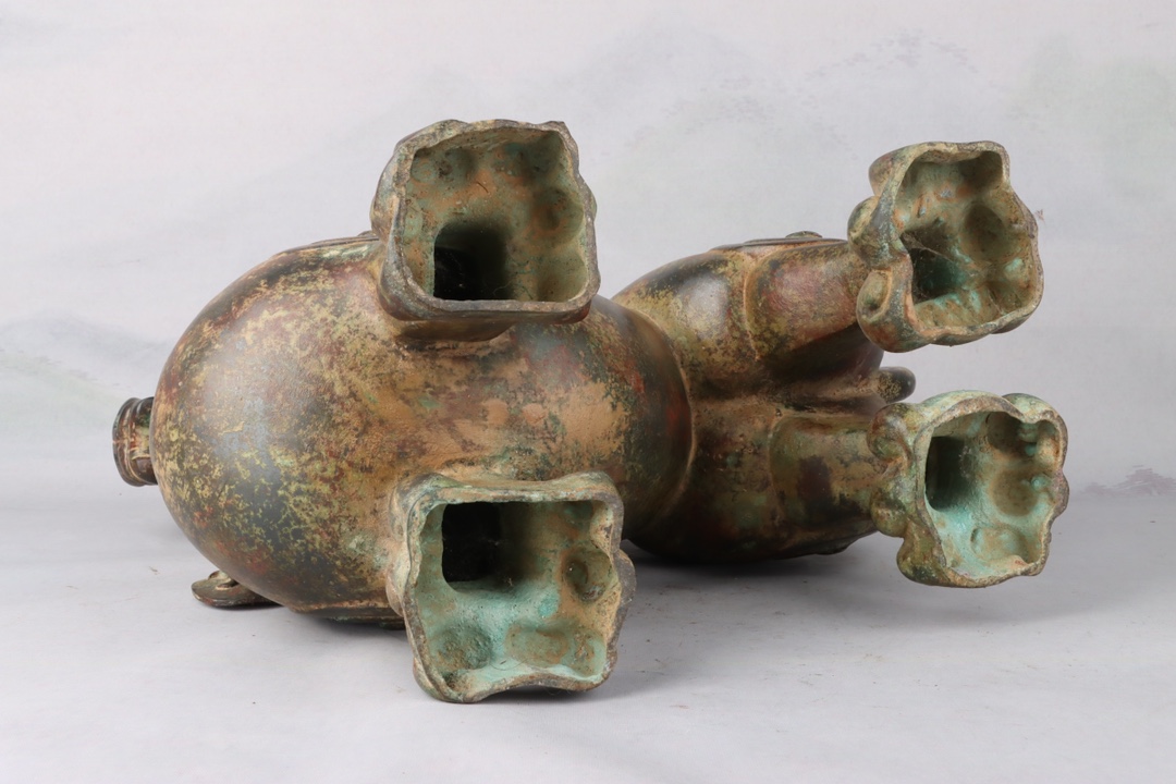 Han Dynasty Bronze mythical beast lamp plate