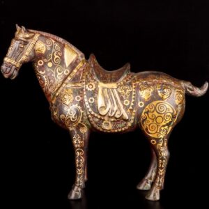 Han Dynasty Bronze and gold pommel horse