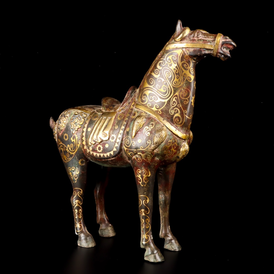Han Dynasty Bronze and gold pommel horse