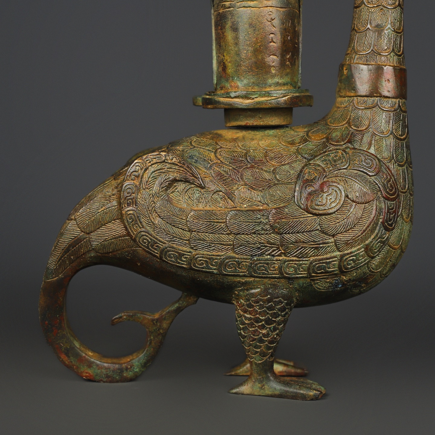 Han Dynasty Bronze Bird Lamp