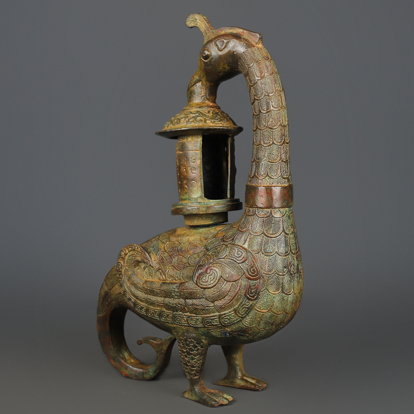 Han Dynasty Bronze Bird Lamp