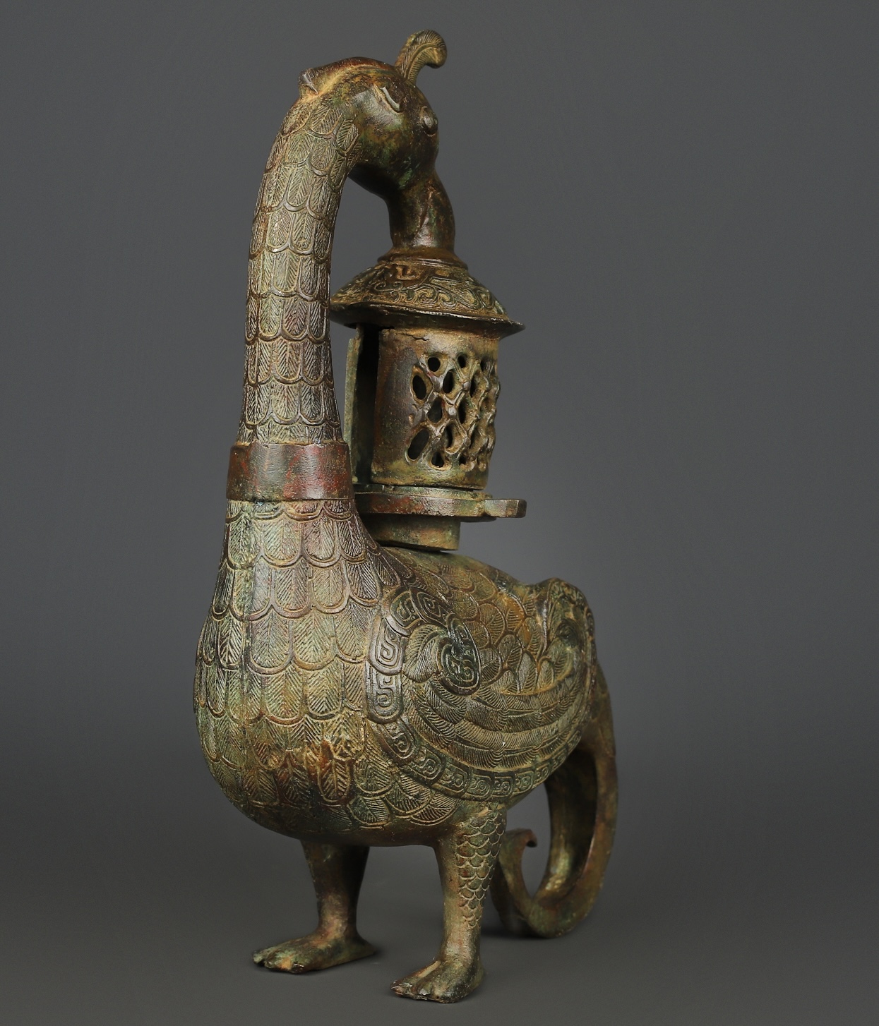 Han Dynasty Bronze Bird Lamp