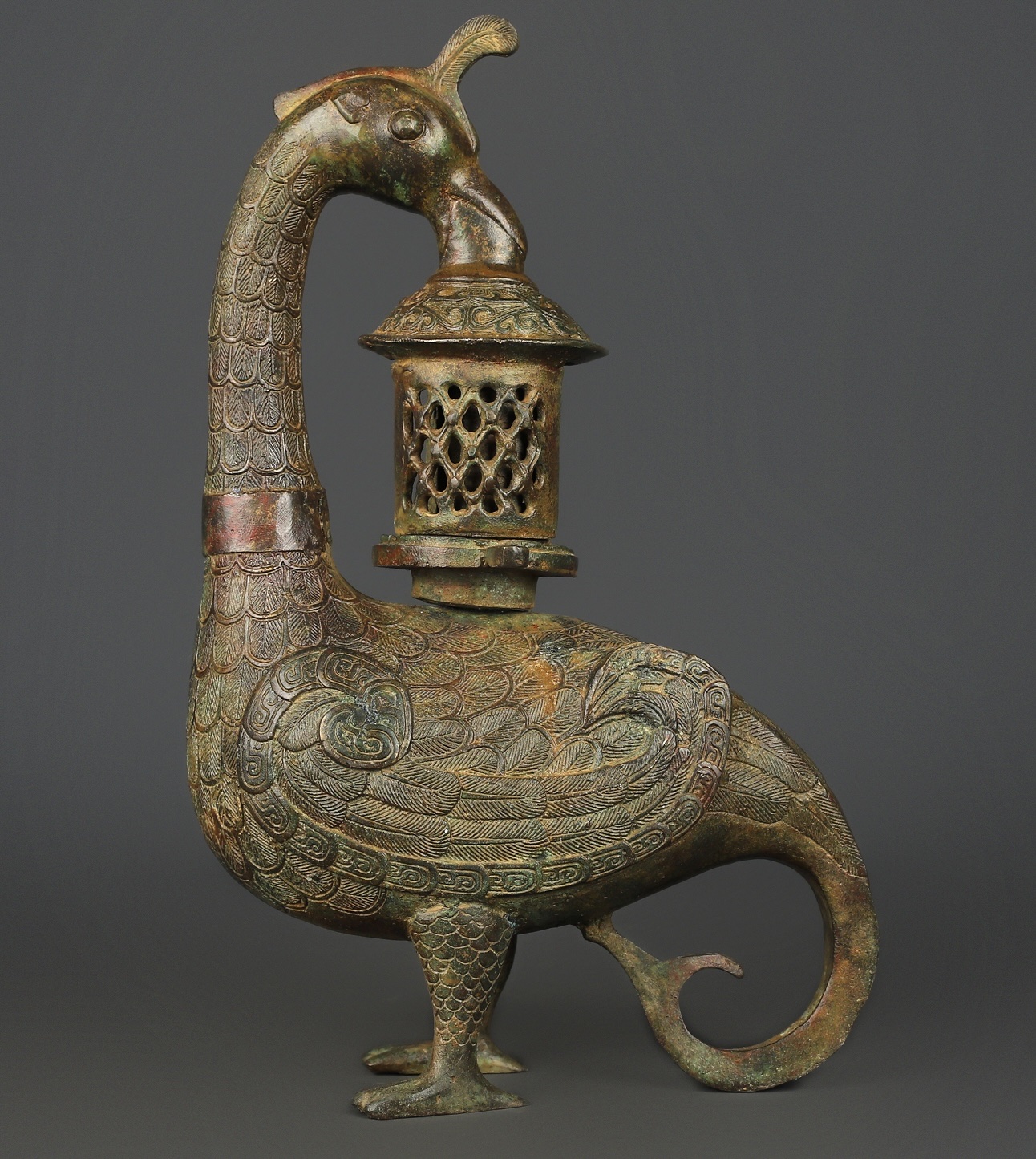 Han Dynasty Bronze Bird Lamp