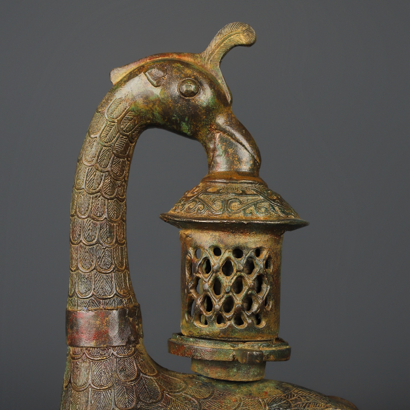 Han Dynasty Bronze Bird Lamp