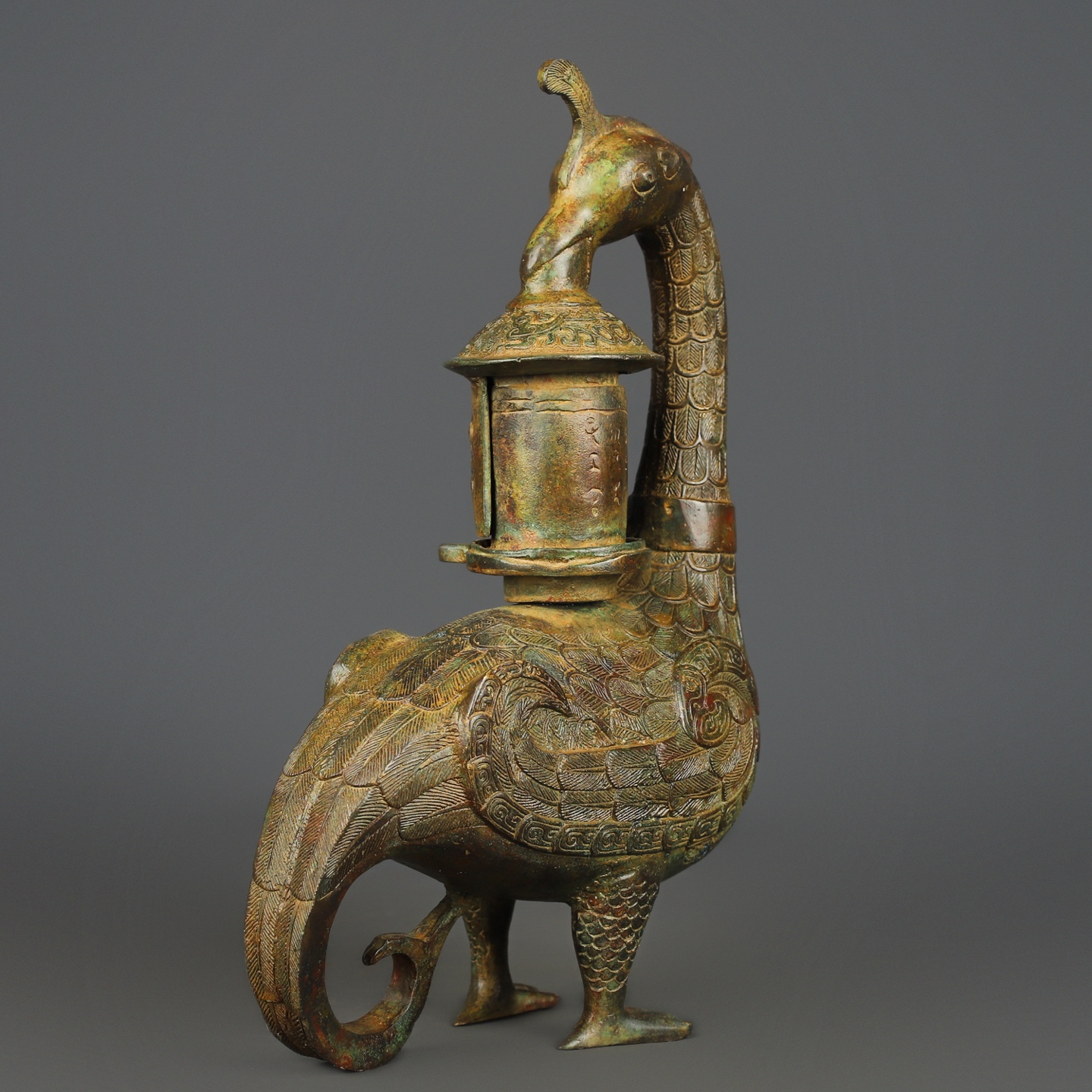 Han Dynasty Bronze Bird Lamp