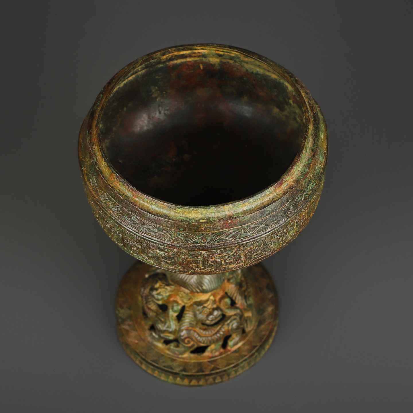 Han Dynasty Bronze Standing Phoenix Boshan Furnace