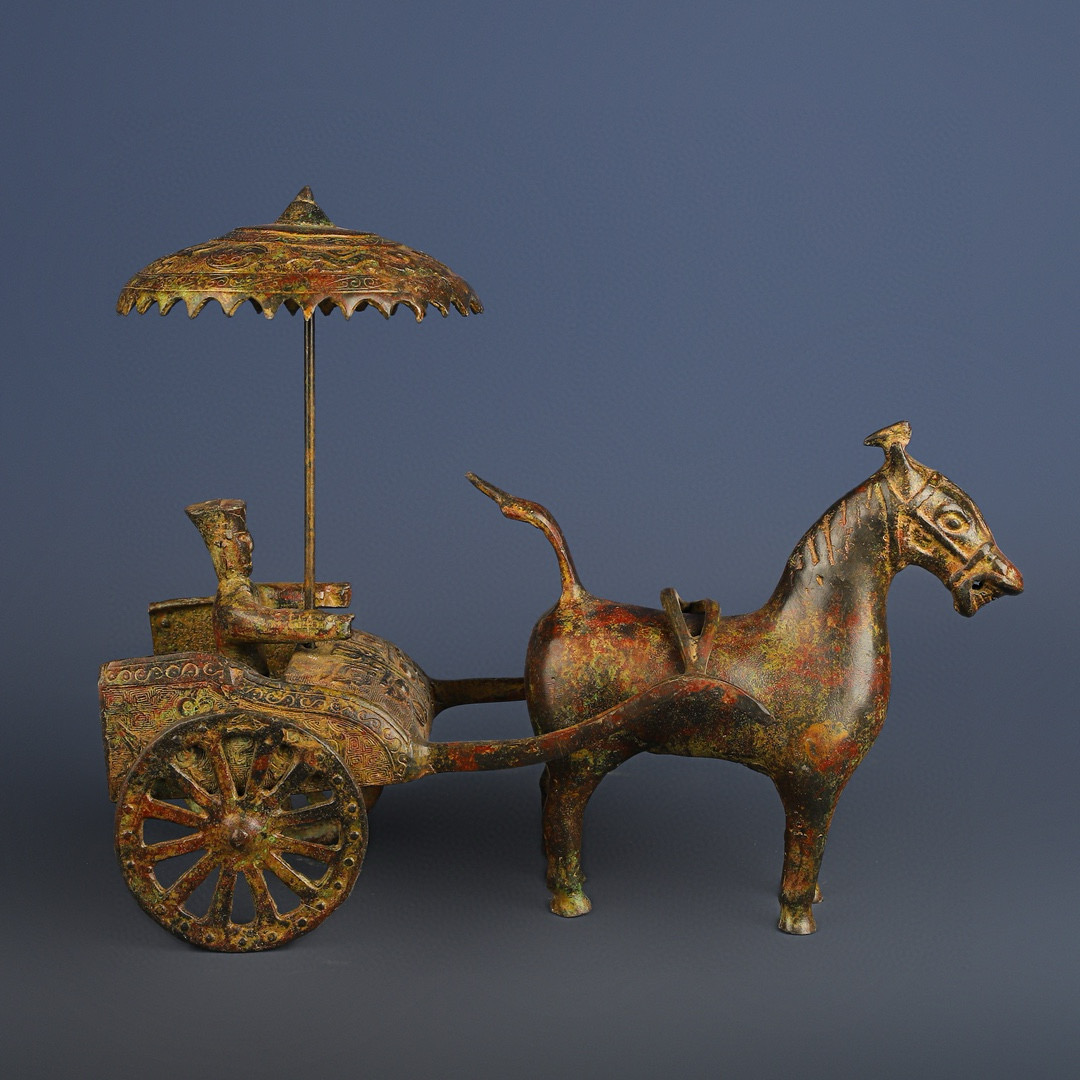 Han Dynasty Bronze Horse drawn Cart Chariot