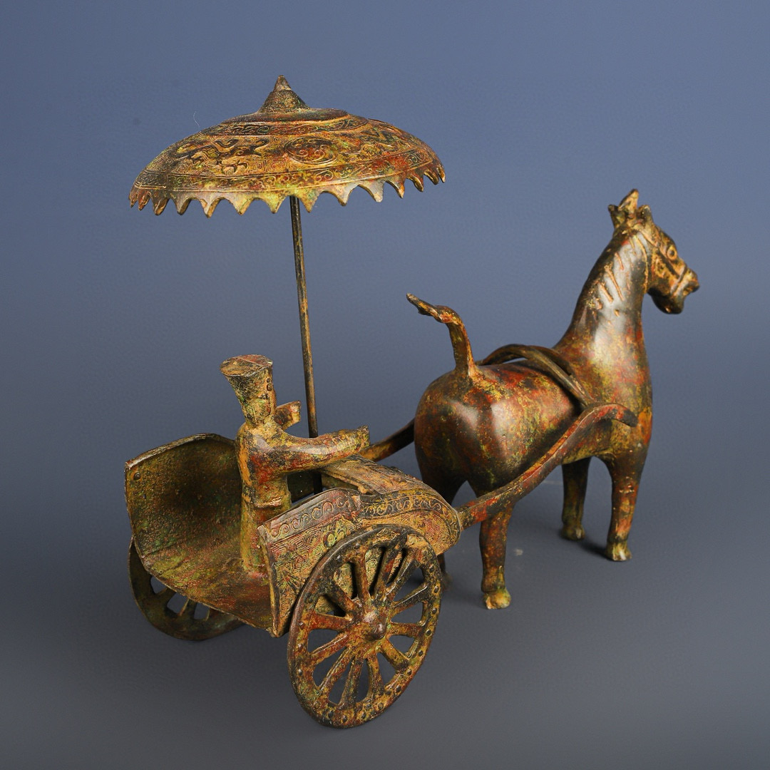 Han Dynasty Bronze Horse drawn Cart Chariot