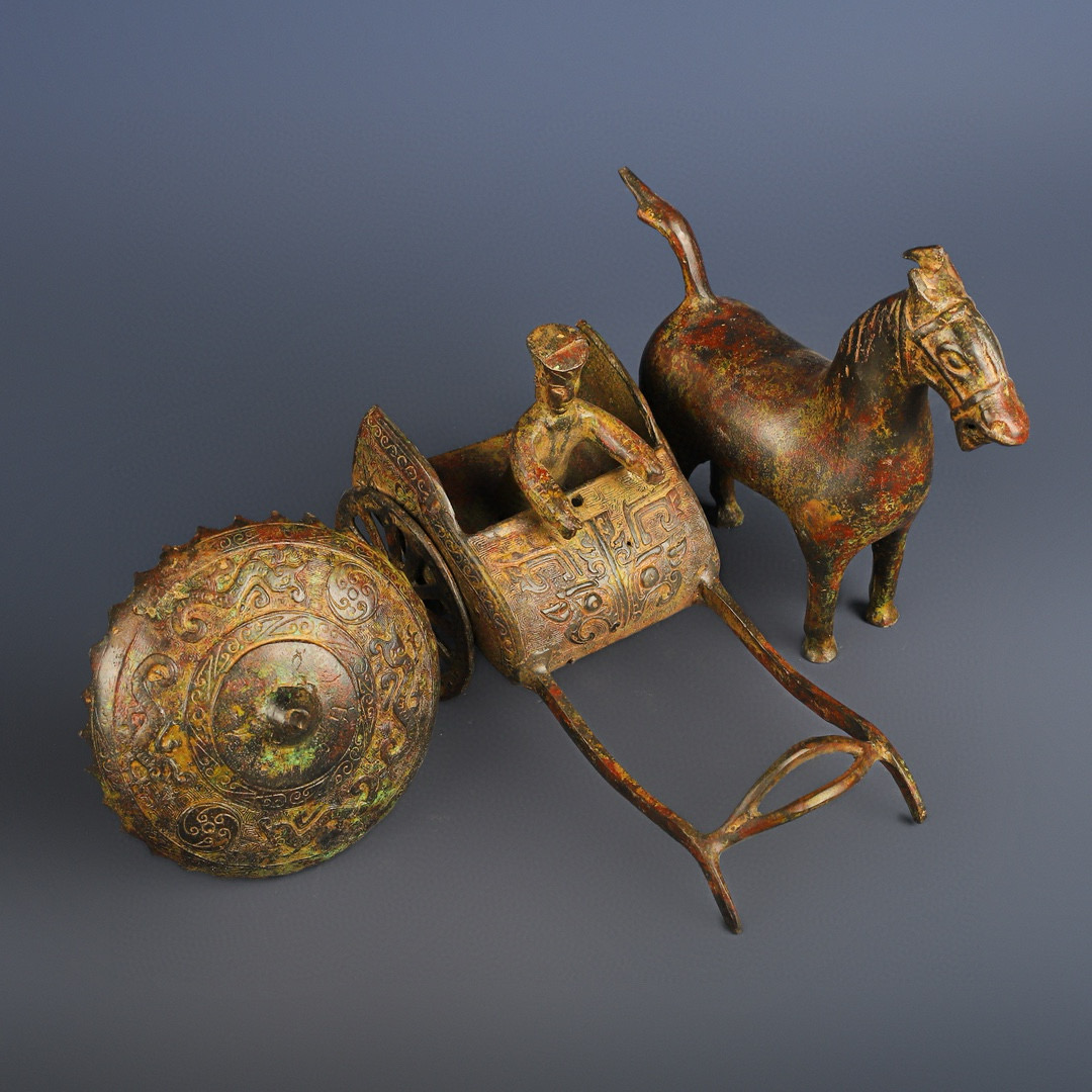 Han Dynasty Bronze Horse drawn Cart Chariot