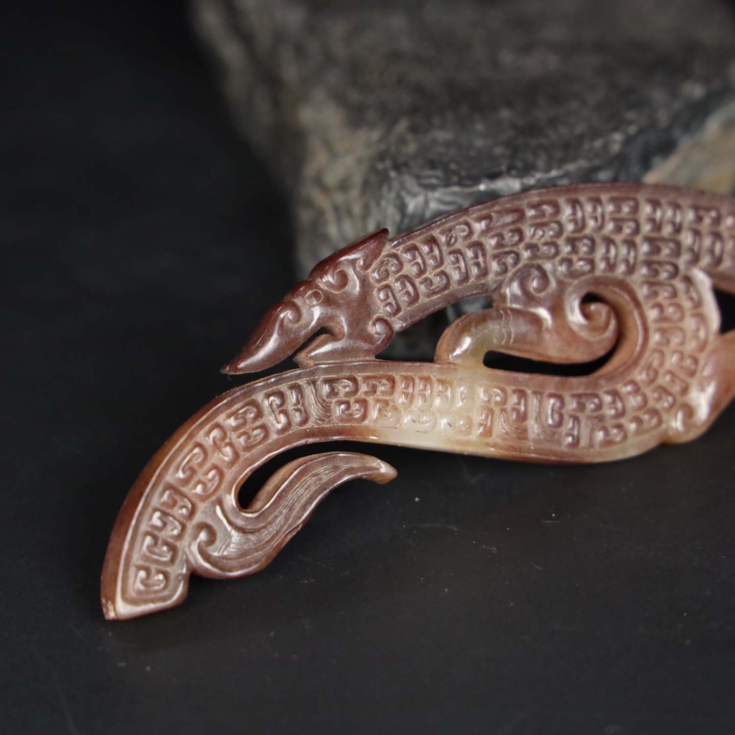 Chinese Natural Jade Carved Huang