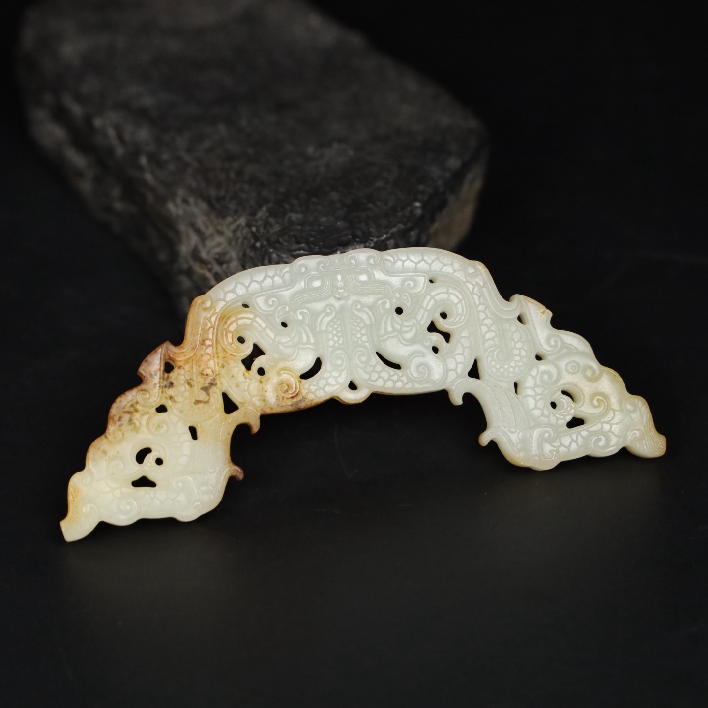 Chinese Natural Jade Carved Huang