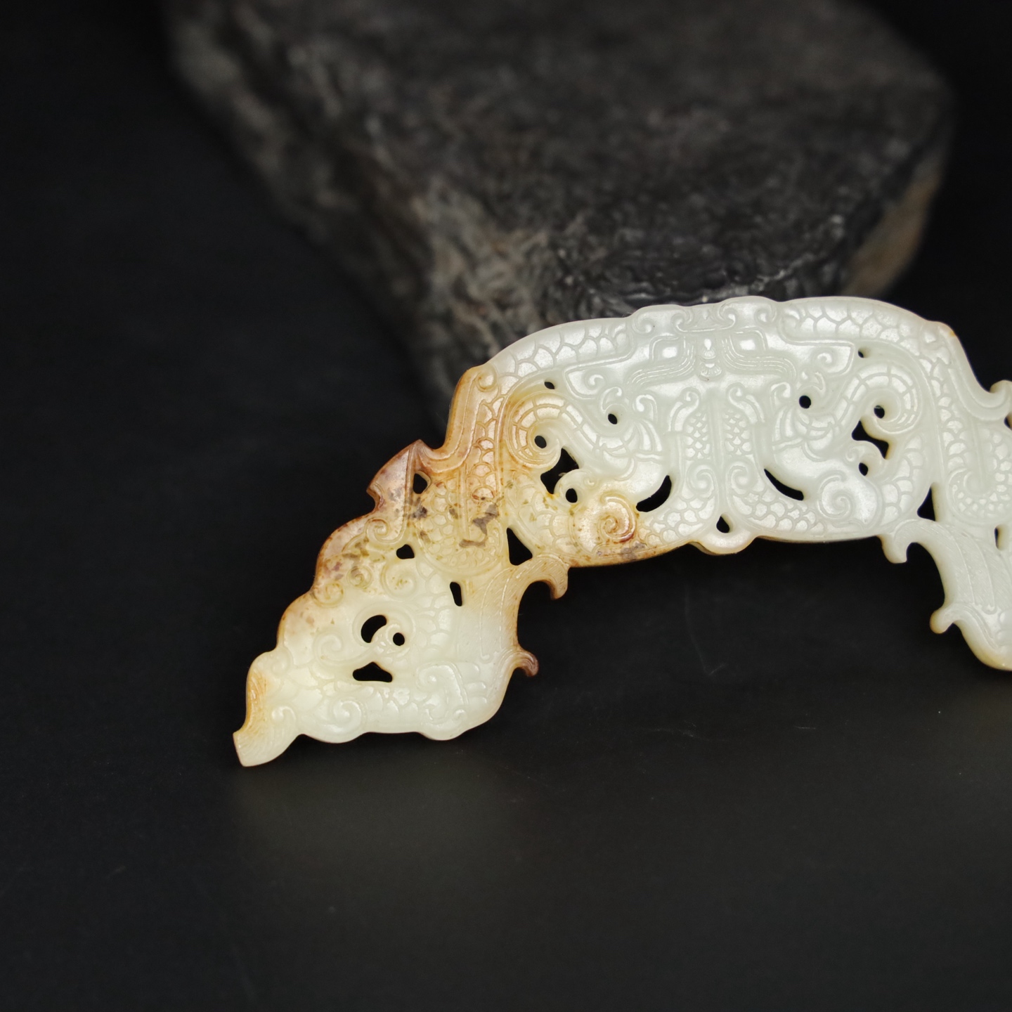 Chinese Natural Jade Carved Huang