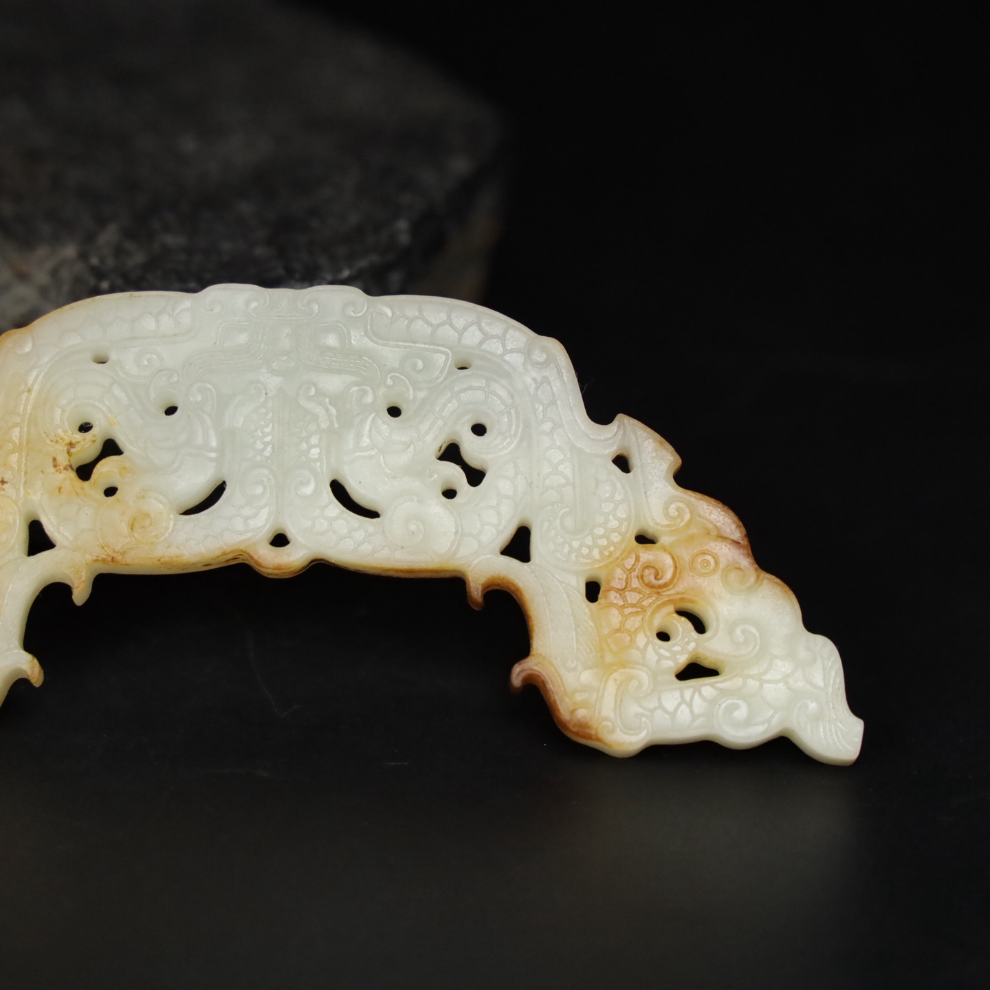 Chinese Natural Jade Carved Huang