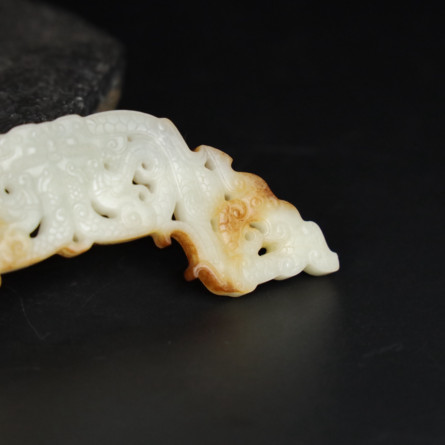 Chinese Natural Jade Carved Huang