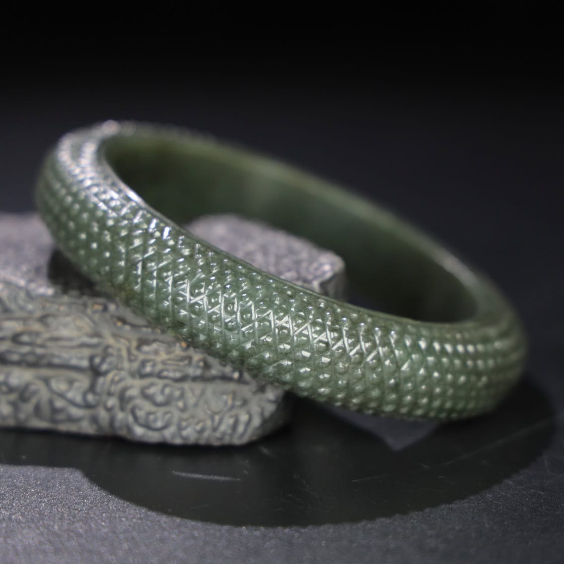 Chinese Natural Jade Carved Arm bracelets