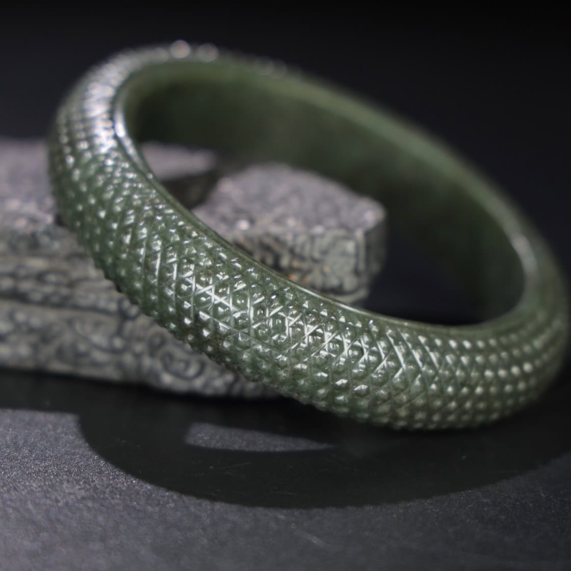 Chinese Natural Jade Carved Arm bracelets