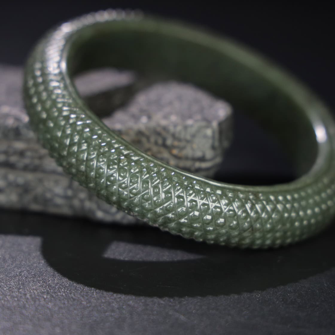 Chinese Natural Jade Carved Arm bracelets