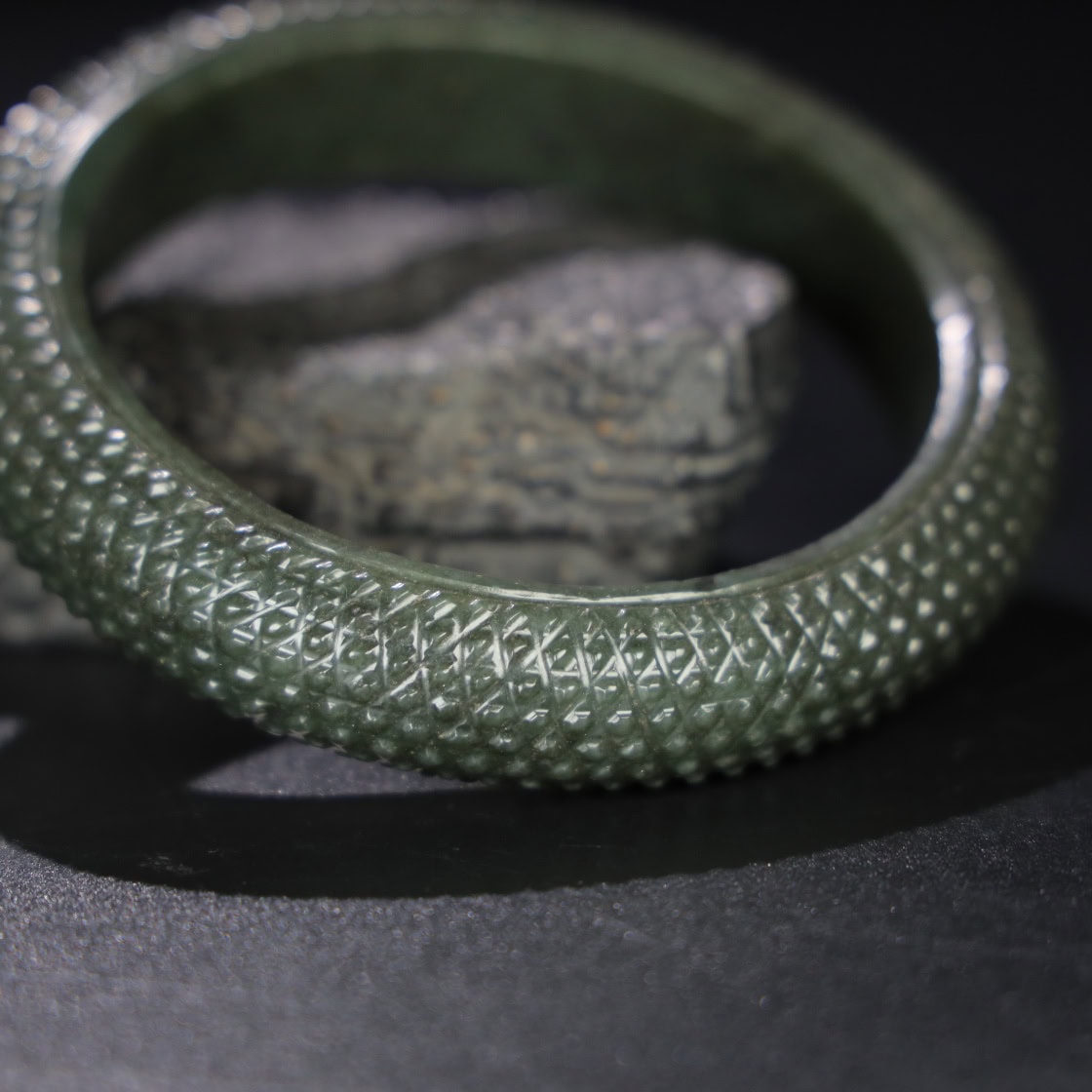 Chinese Natural Jade Carved Arm bracelets