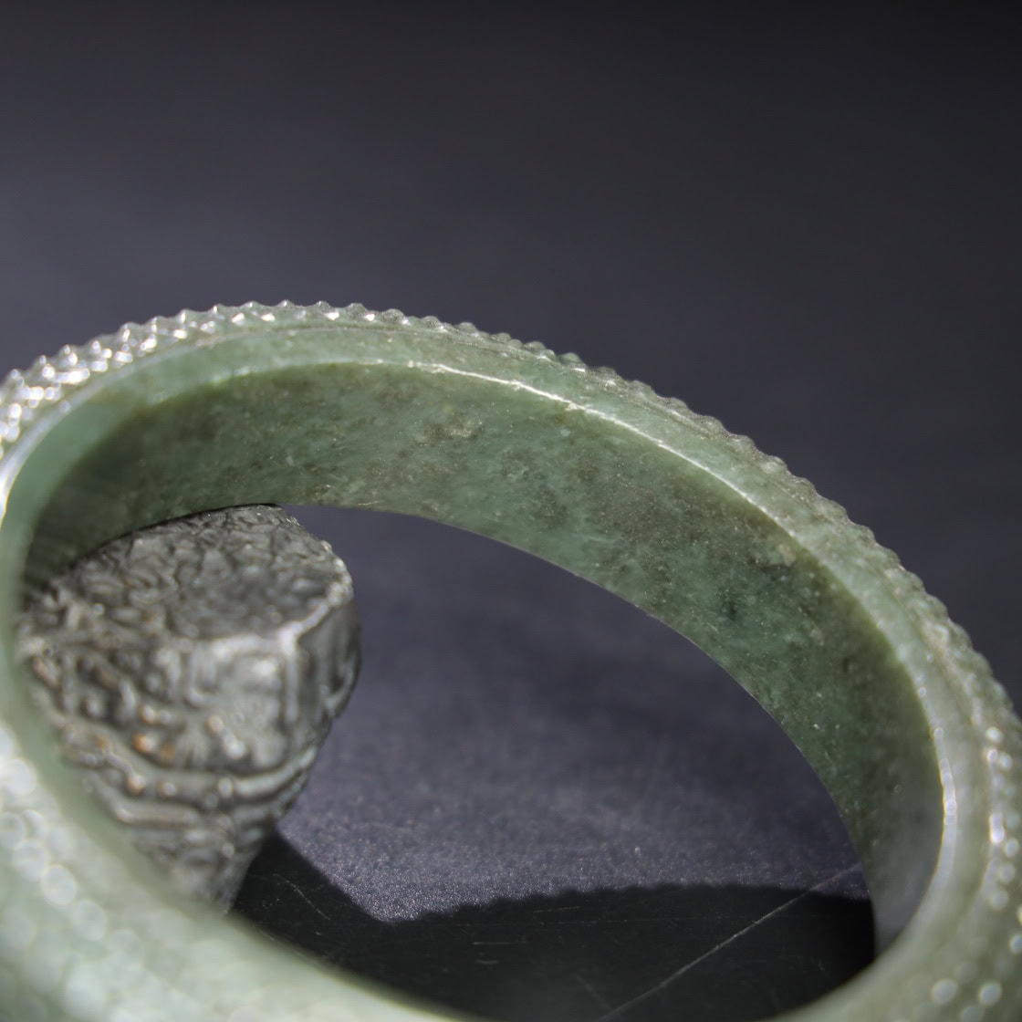 Chinese Natural Jade Carved Arm bracelets
