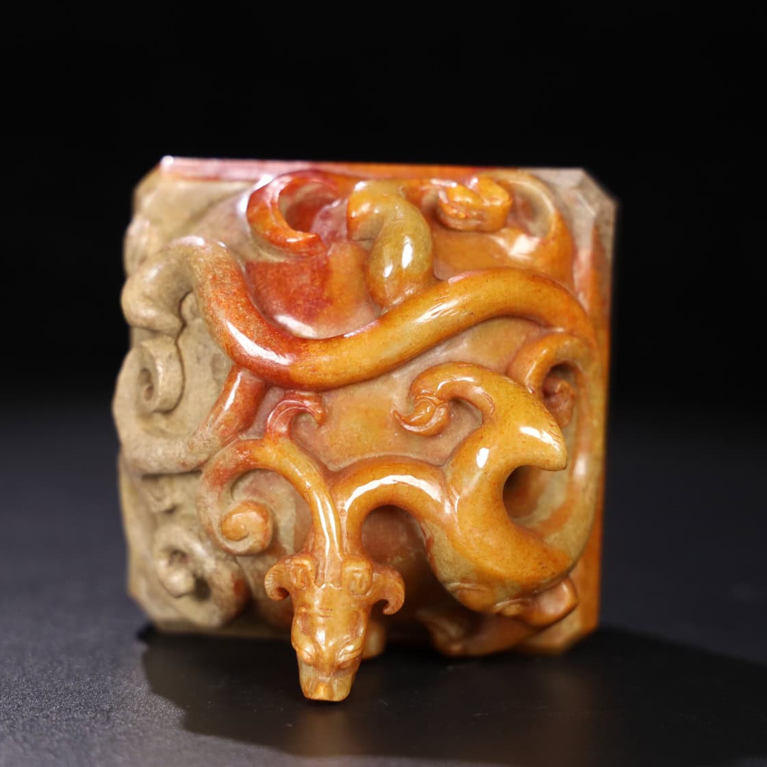 Chinese Natural Jade Carved Seal