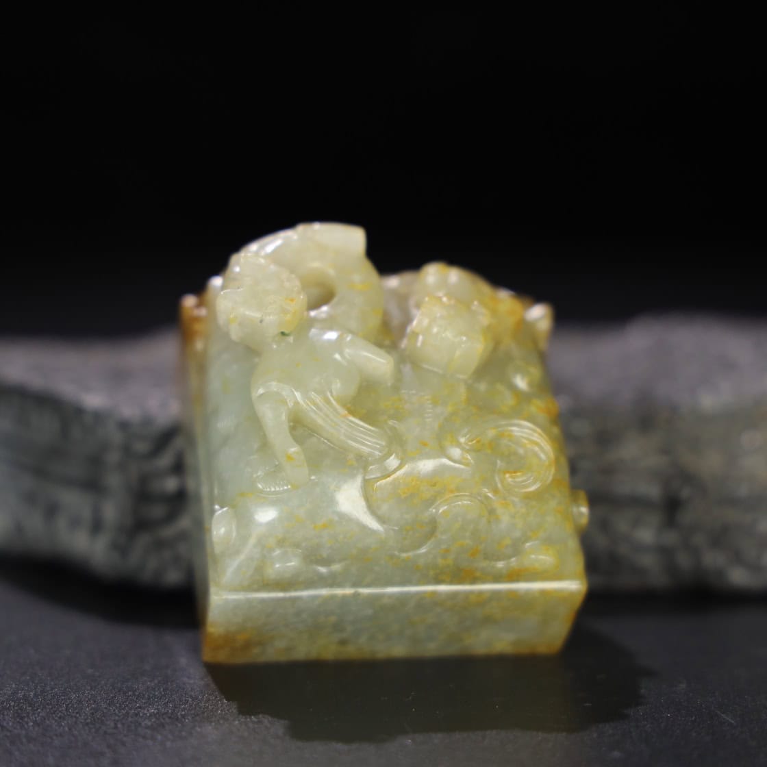 Chinese Natural Jade Carved Seal
